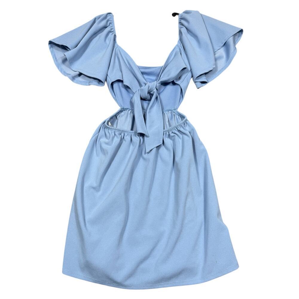 Altar’d State Blue Flutter Sleeve Cutout Dress - Size Small - Picture 3 of 4